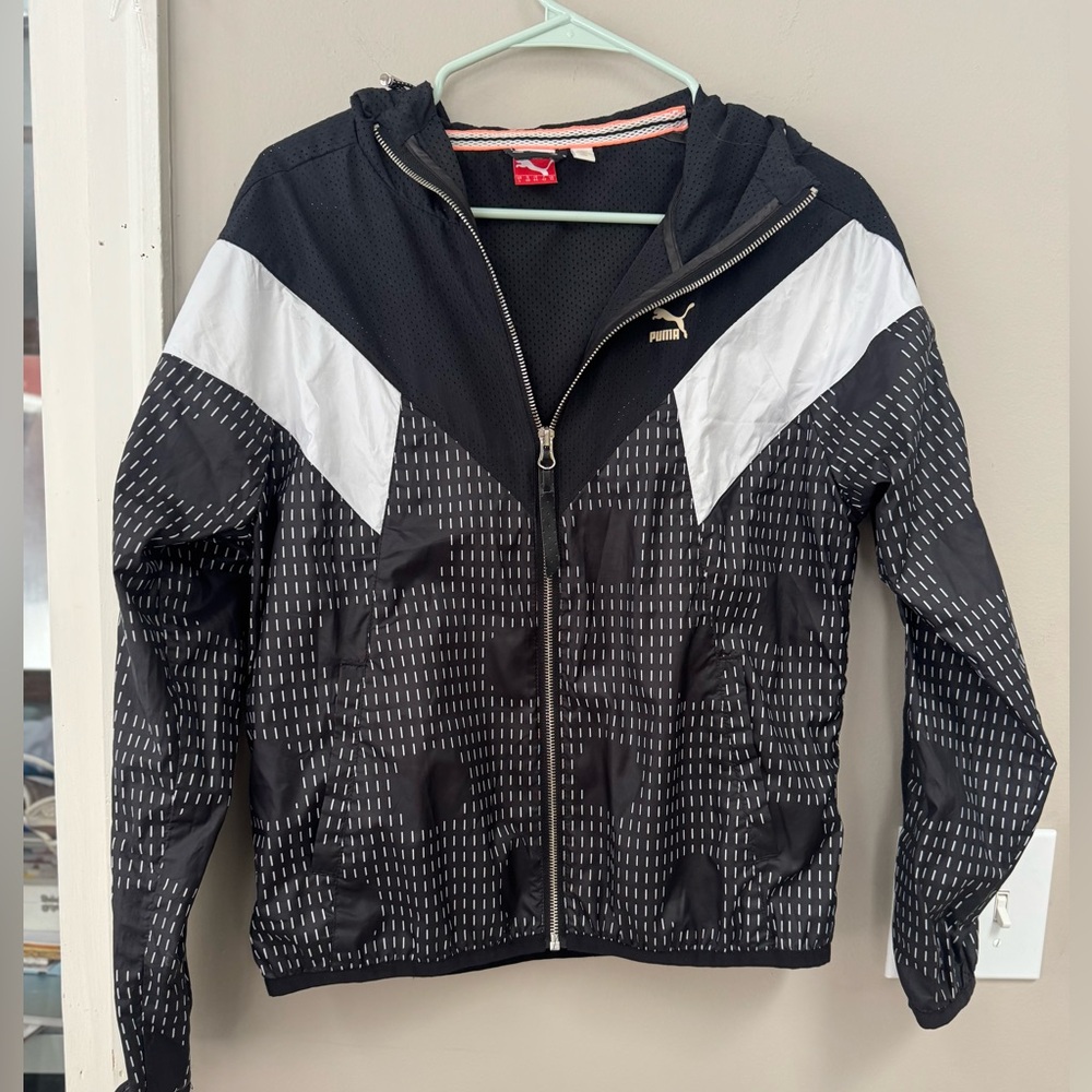 Puma Black and White Windbreaker Jacket